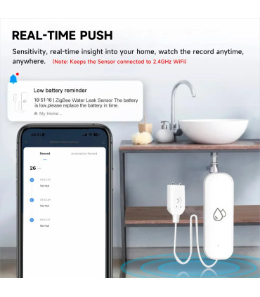 [Wifi 1Pcs] Tuya WiFi/ZigBee capteur d\'eau alarme de fuite détecteur de fuite d\'inondation mais