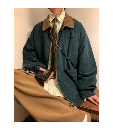 style américain, vintage, bomber, tendance, automne, coupe-vent, mode, homme