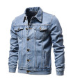 MAXIBAZARE.COM - Veste en denim vintage homme automne 2025: style moto, coupe ajustée, tendance intemporelle