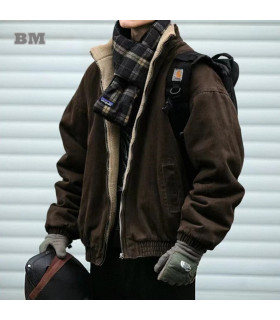 Veste polaire Vintage japonaise pour homme, veste épaisse de haute qualité, Streetwear coréen, 