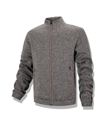 Sweat-shirt décontracté pour hommes, veste Cardigan à fermeture éclair complète, col montant, a