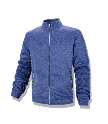 Sweat-shirt décontracté pour hommes, veste Cardigan à fermeture éclair complète, col montant, a