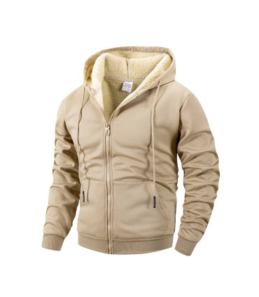 coupe, pour, hommes, sweat, capuche, chaude, polaire, fermeture, hiver, éclair