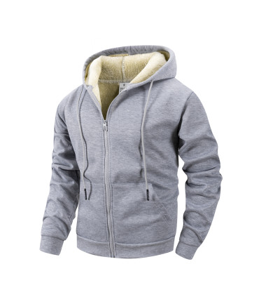 coupe, pour, hommes, sweat, capuche, chaude, polaire, fermeture, hiver, éclair