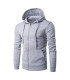 fit, slim, sweat-shirt, glissière, fermeture, hommes, pvd, longues, manches