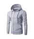fit, slim, sweat-shirt, glissière, fermeture, hommes, pvd, longues, manches