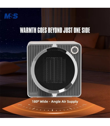 [Black EU] Chauffage électrique portatif de bureau à domicile MSS-souffleur d\'air chaud intelli
