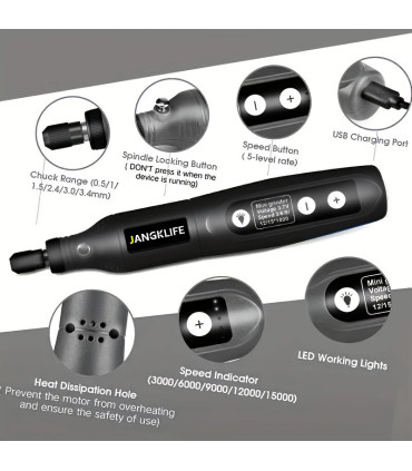 accessoires, gravure bois, stylo gravure, rechargeable, JANGKLIFE, verre