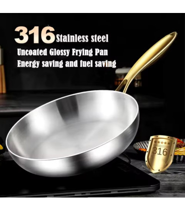 résistante, sans revêtement, cuisson uniforme, antiadhésive, acier inoxydable