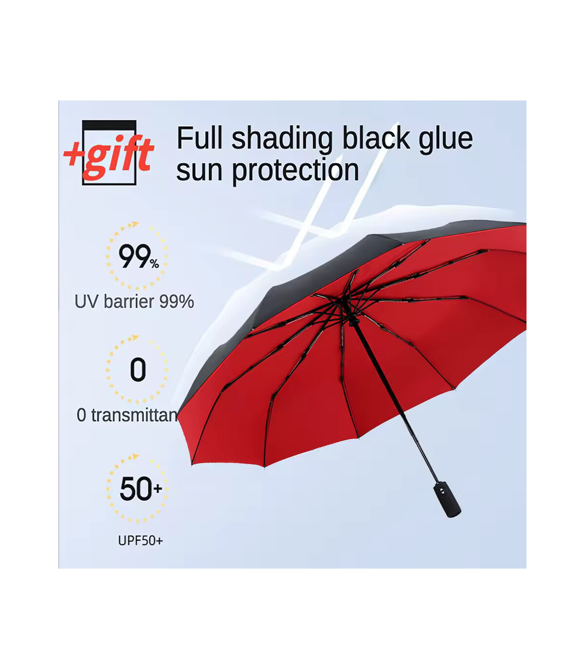 [Red] Parapluie à double couche entièrement automatique, coupe-vent
