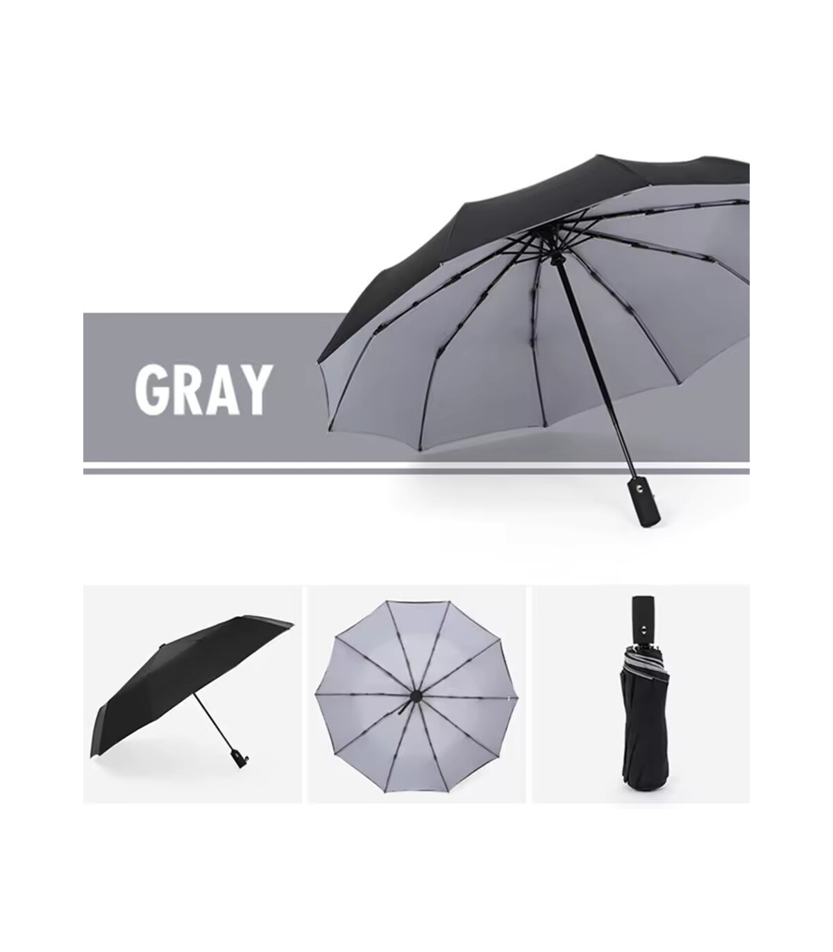 [Red] Parapluie à double couche entièrement automatique, coupe-vent