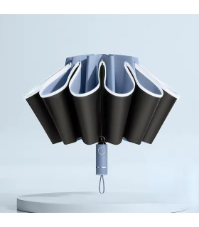réfléchissant, automatique, inversé, UV, coupe-vent, parapluie, compact