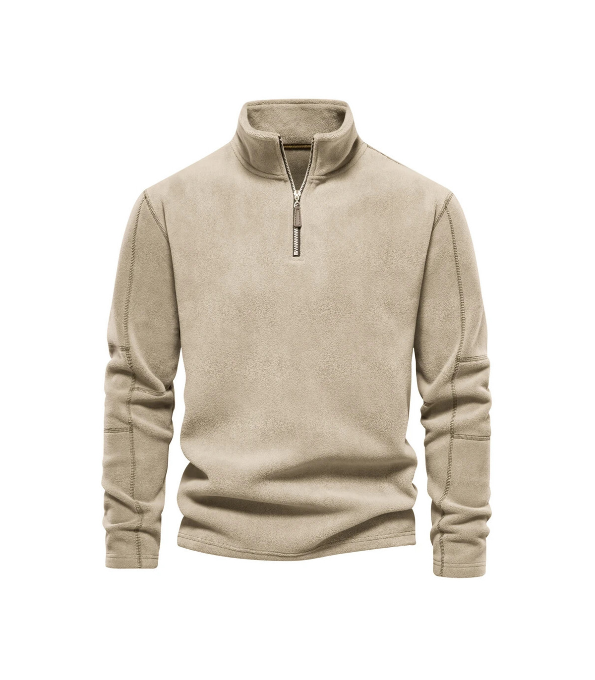 [EUR S 55-65kg HD08-Beige] AIOPESON marque qualité épaissir chaud polaire veste pour hommes fer