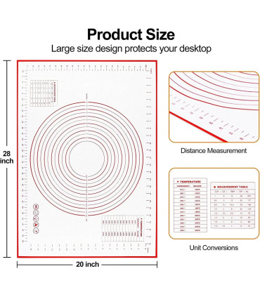 facile à nettoyer, tapis de pétrissage, antidérapant, gâteau, pizza, silicone