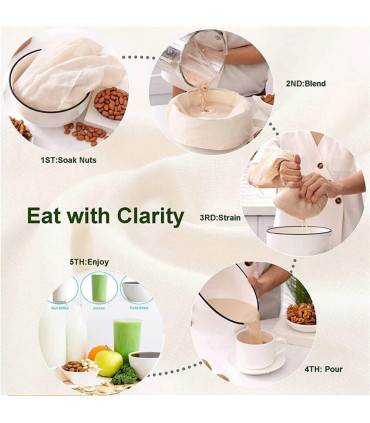 café, lait, beurre, fromage, tofu, filtration, gaze de coton, réutilisable