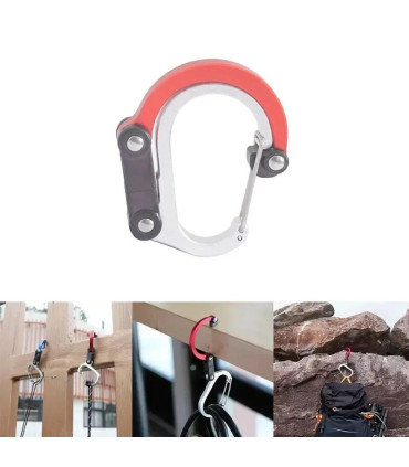 alpinisme, mousqueton, polyvalent, aluminium, escalade, pêche, camping