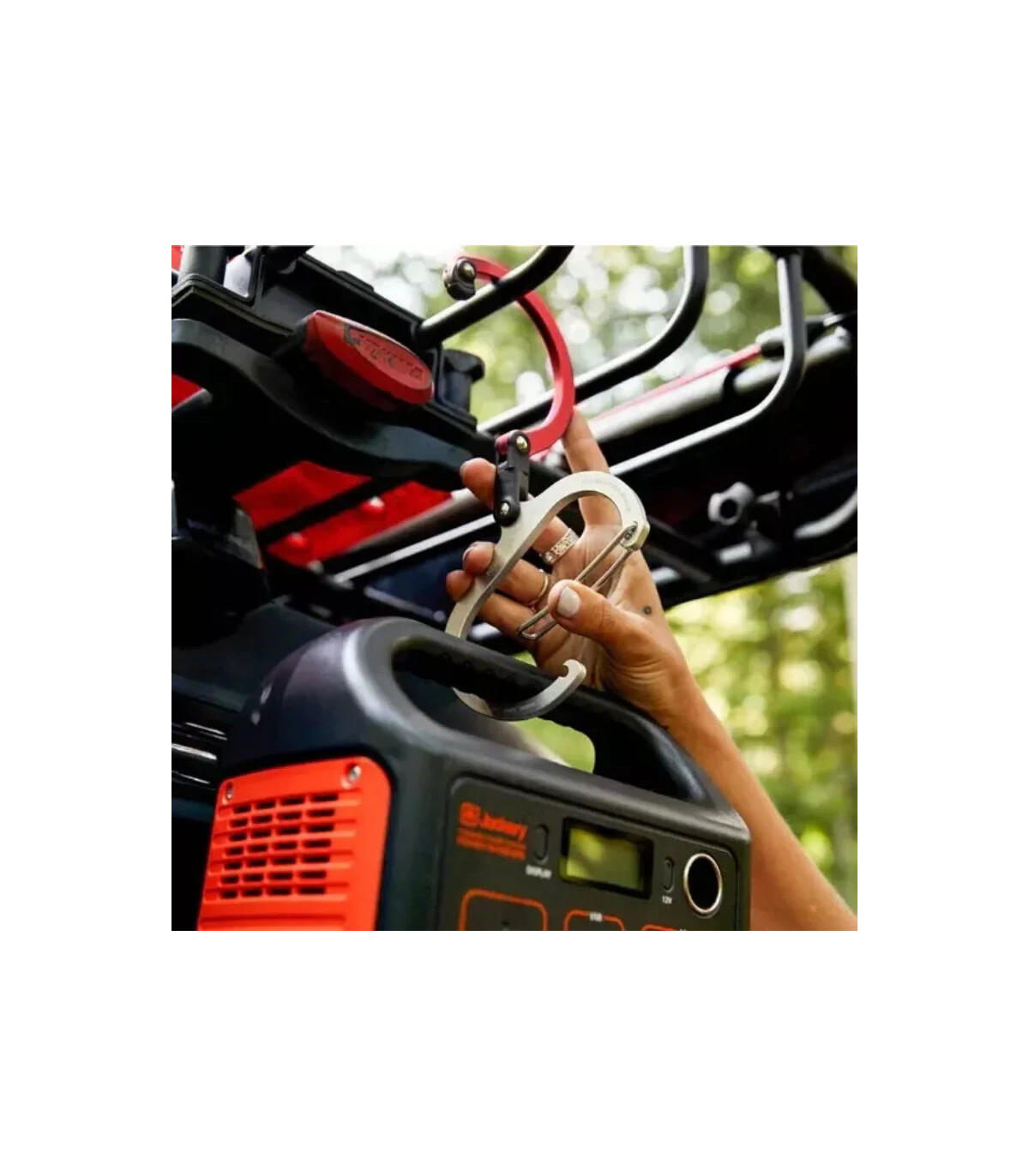 alpinisme, mousqueton, polyvalent, aluminium, escalade, pêche, camping