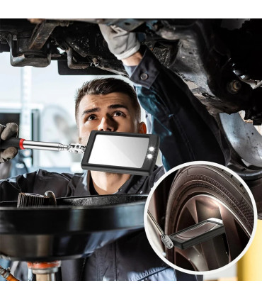 papa, ramassage, miroir, télescopique, inspection, magnétique, bricolage, led