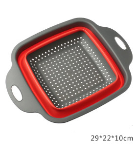 [Large Red], filtre, pliable, passoire, nettoyage, légumes, fruits, accessoire