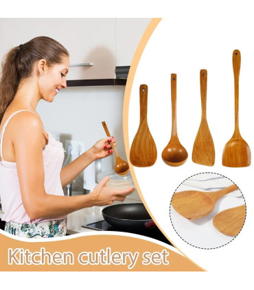 cadeau cuisine, cuillère à riz, cuillère à soupe, spatule à frire, spatule wok