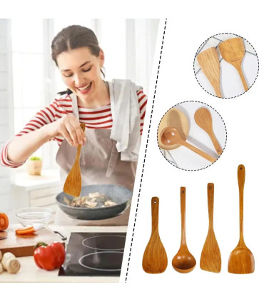 cadeau cuisine, cuillère à riz, cuillère à soupe, spatule à frire, spatule wok