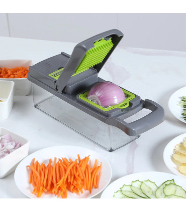 [16 piece set] Trancheuse à légumes multifonctionnelle 16 en 1, trancheuse de fruits et d\'ingré