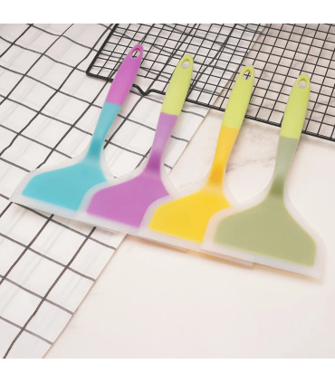 [1PC yellow] Spatule à jade en silicone multicolore, poêle antiadhésive, spatule à frire résist
