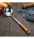 [Spoon] Spatule à manche en Imitation de Grain de bois en acier inoxydable, pelle qui fuit, cui