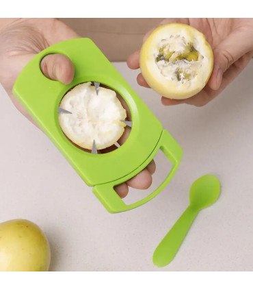 mangoustan, fruits exotiques, cuillère, ouvre-fruits, éplucheur, ergonomique