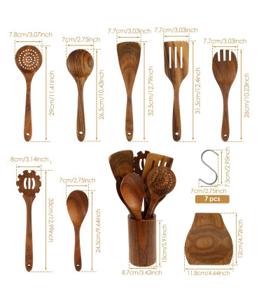spatule en bois, outils culinaires, cuisine élégante, ensemble pratique, teck