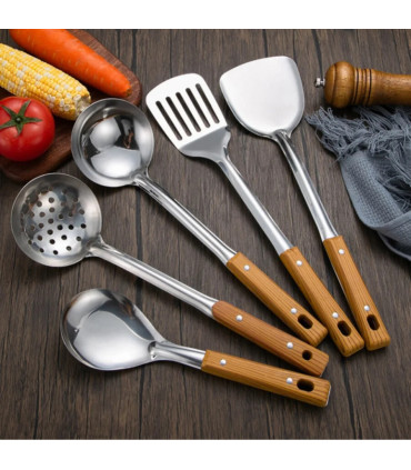 résistant à la chaleur, manche ergonomique, spatules, cuillère, ustensiles de