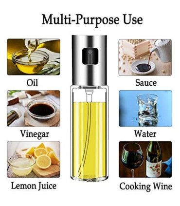 verre alimentaire, gril, friteuse à air, huile d'olive, salade, acier