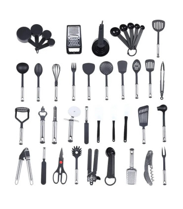 ergonomique, [Black], acier inoxydable, performance, durable, cuisson