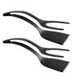 MAXIBAZARE.COM - [Black 2pcs] Spatule à crêpes antiadhésive, ustensiles multifonctions pour cuisine moderne