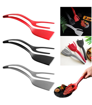 [Black 2pcs CHINA] Spatule à crêpes antiarina, tourneurs frits, pince à œufs, cuisine, steak, p