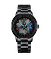 MAXIBAZARE.COM - [Black Blue] Montre de Sport Homme en Acier Inoxydable, Design Moyeu de Roue, Étanche, Élégance et Performance