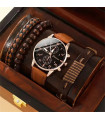 MAXIBAZARE.COM - [Schwarz] Neue Herren Luxusuhrenarmband-Set Business-Mode Braun Leder Quarz Mon