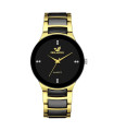 MAXIBAZARE.COM - Reloj de cuarzo de acero para hombres, esfera negra, oferta especial.