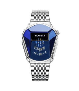 montre, quartz, étanche, argent, moto, tendance, aventure, acier inoxydable