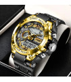 MAXIBAZARE.COM - [Black gold] Montre-bracelet militaire numérique en acier pour hommes, horloge à Quartz LED, montre de Sport, élégance robuste et technologie avancée