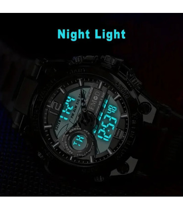 montre, quartz, robuste, militaire, numérique, sport, élégance, hommes, led