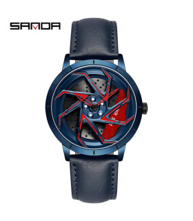 jante voiture, SANDA, montre, quartz, étanche, design, acier inoxydable, sport