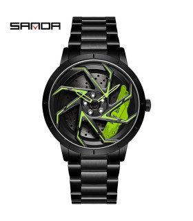 SANDA, jante, montre, quartz, étanche, design, acier inoxydable, sport, mode