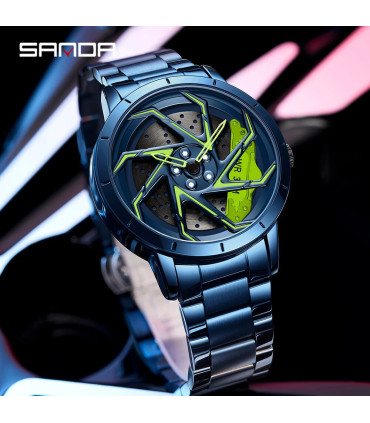 SANDA, jante, montre, quartz, étanche, design, acier inoxydable, sport, mode