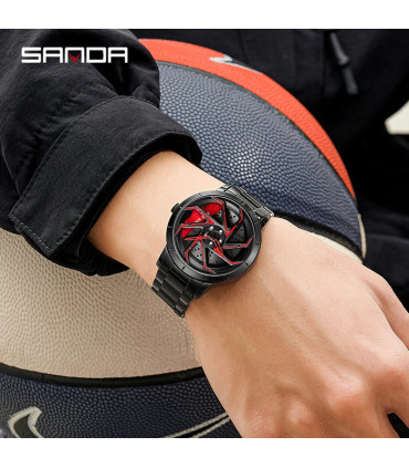 SANDA, jante, montre, quartz, étanche, design, acier inoxydable, sport, mode