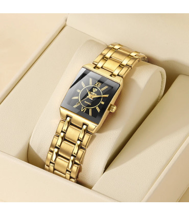 luxe, montre, quartz, étanche, design, acier inoxydable, femmes, mode