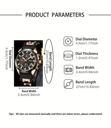 [Black silvery] [Montre à Quartz pour hommes de mode] 2 pièces montre de sport décontractée pou