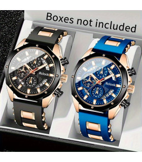 calendrier, montre, quartz, silicone, décontracté, performance, sport, mode