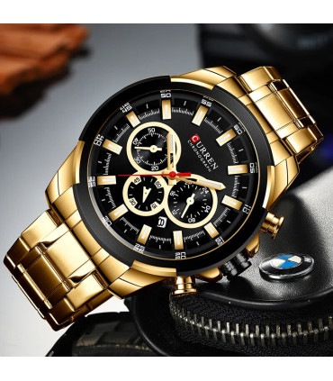 chronographe, CURREN, luxe, montre, quartz, militaire, design, sport, homme