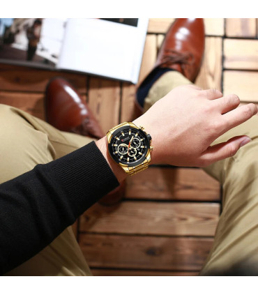 chronographe, CURREN, luxe, montre, quartz, militaire, design, sport, homme